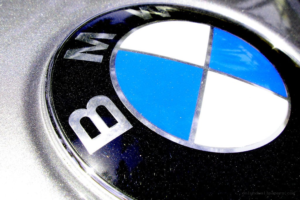 BMW logo on car wheel