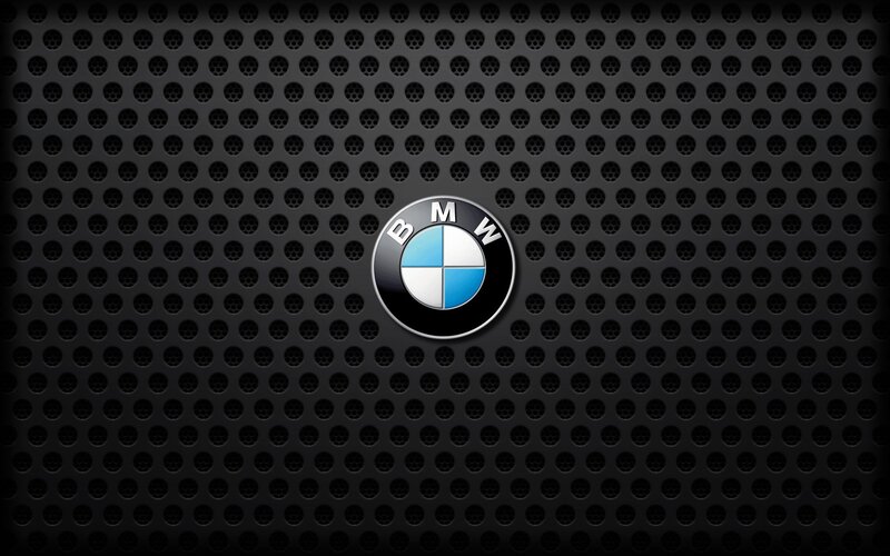 BMW logo on perforated metal