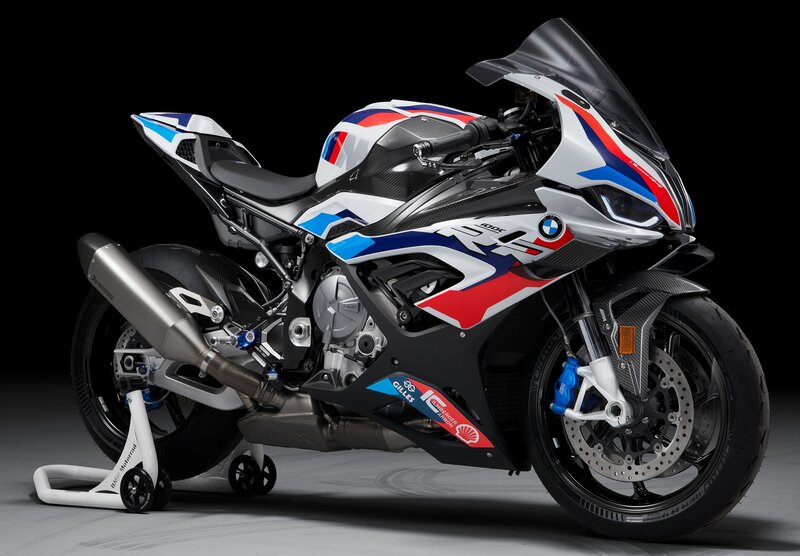 BMW M1000RR Motorcycle — White, Dramatic, Photograph