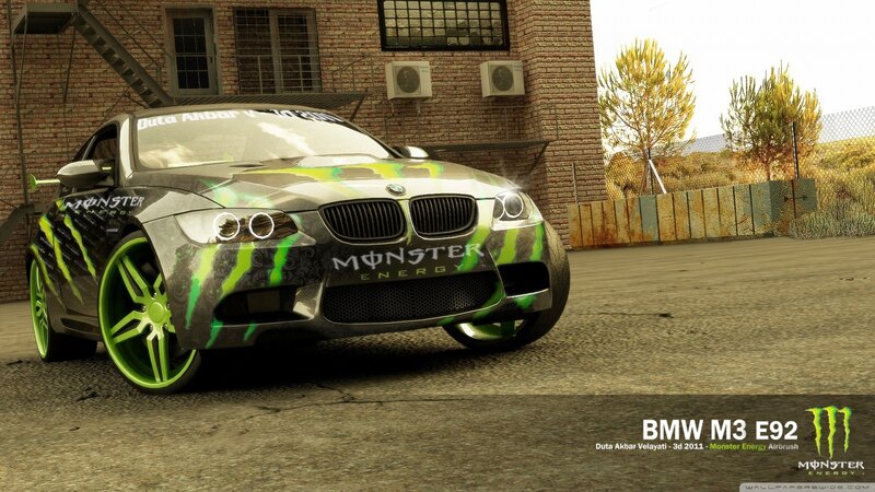 BMW M3 E92 with Monster Energy livery