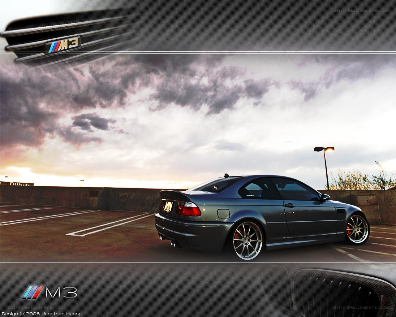 BMW M3 in parking garage