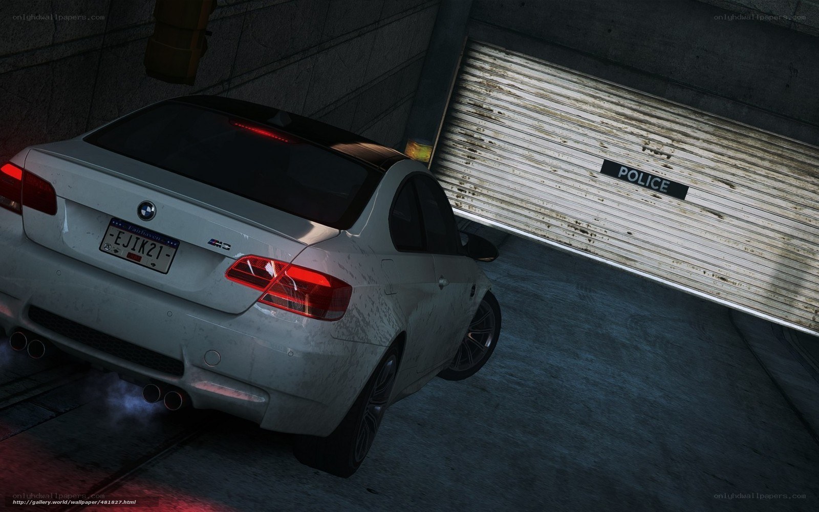 BMW M3 in police garage