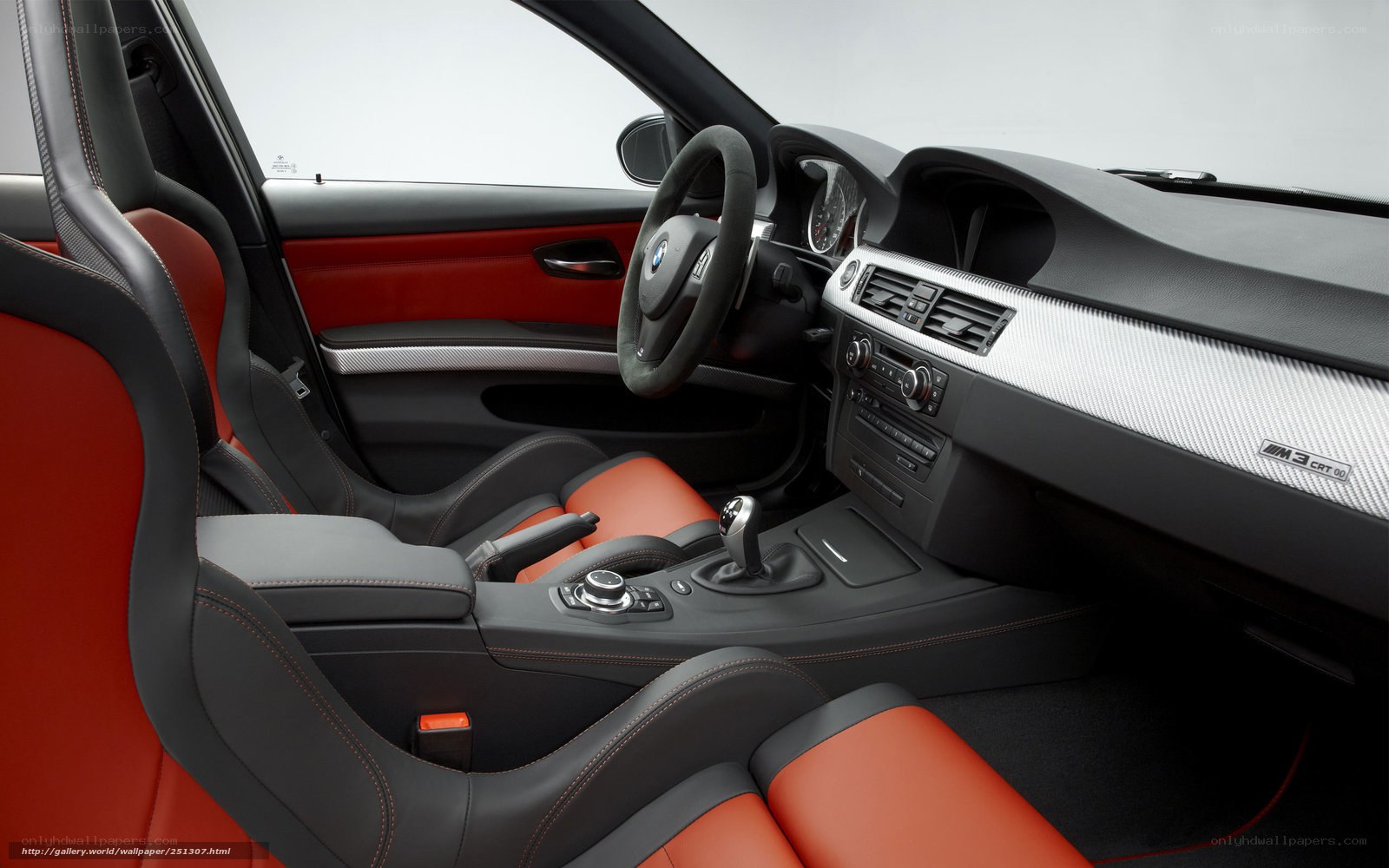 BMW M3 interior with red accents