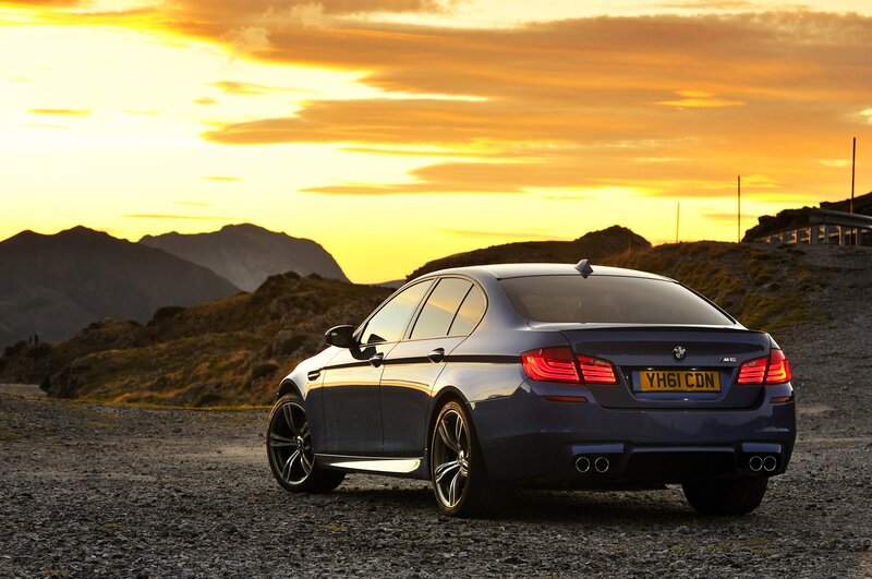 BMW M5 at sunset