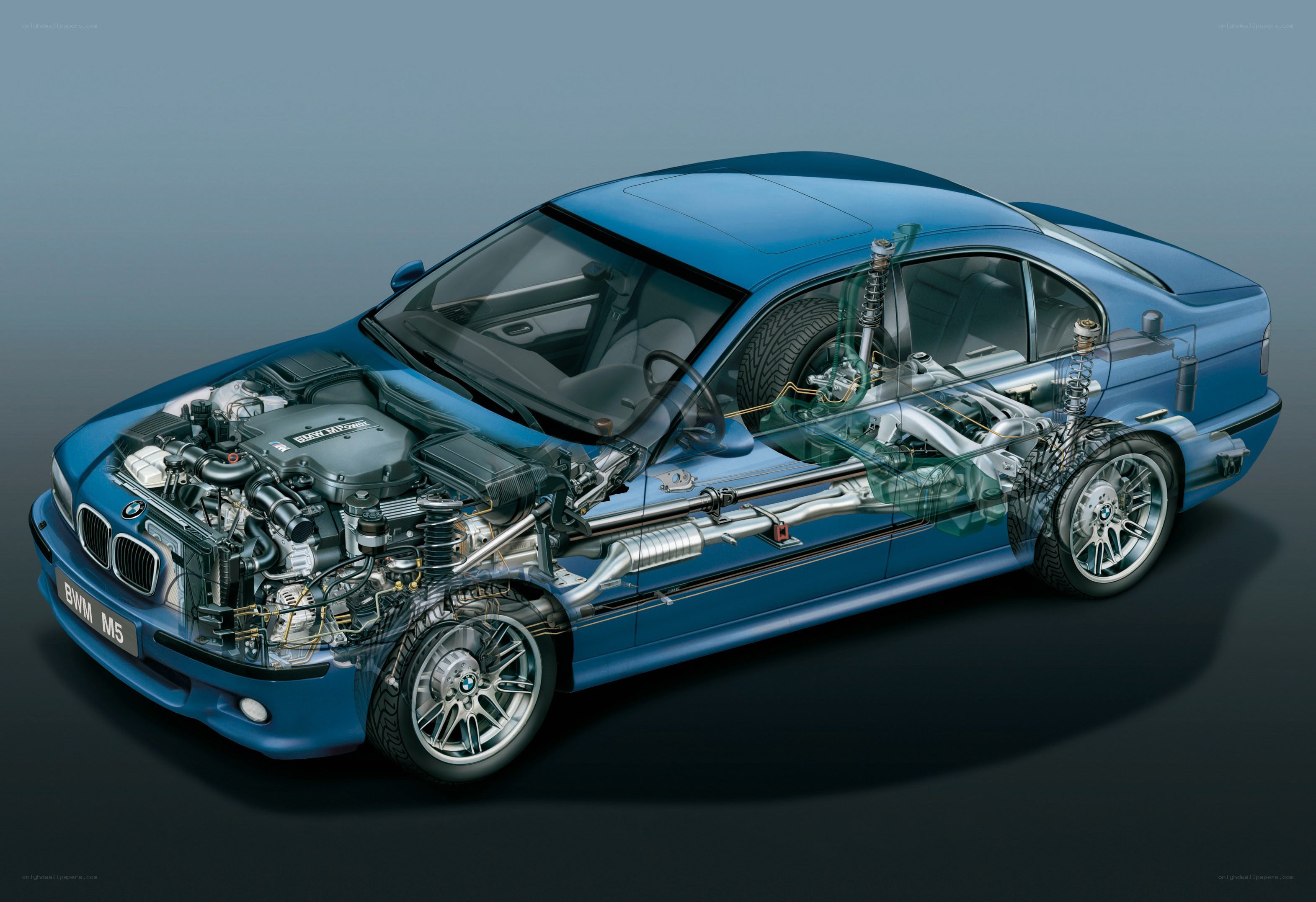 BMW M5 cutaway diagram