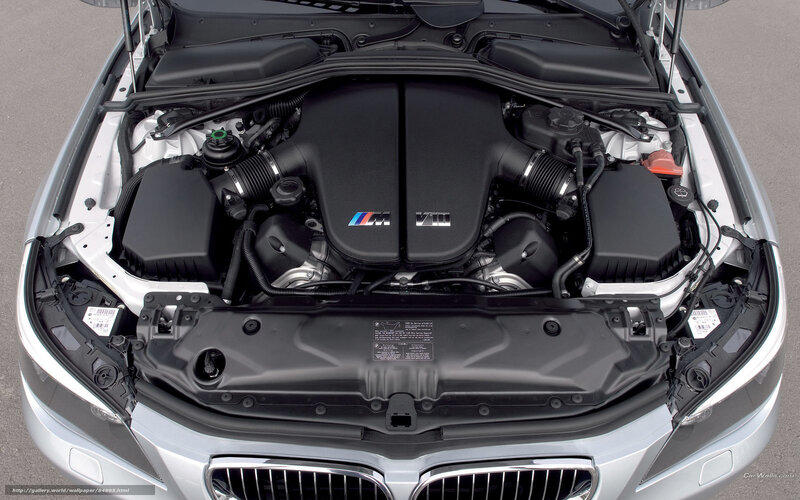 BMW M5 Engine Bay — Silver