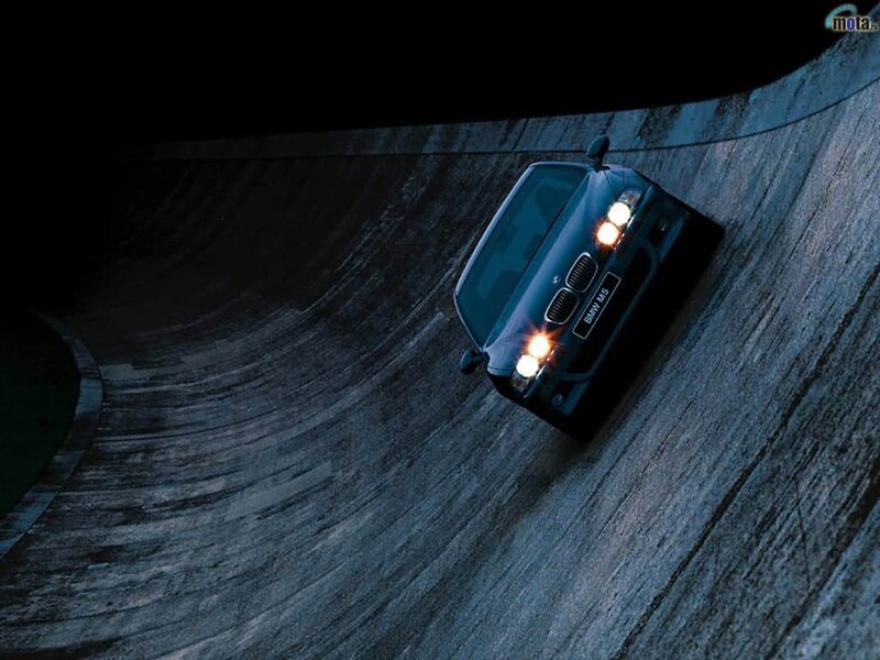 BMW M5 on a curved track