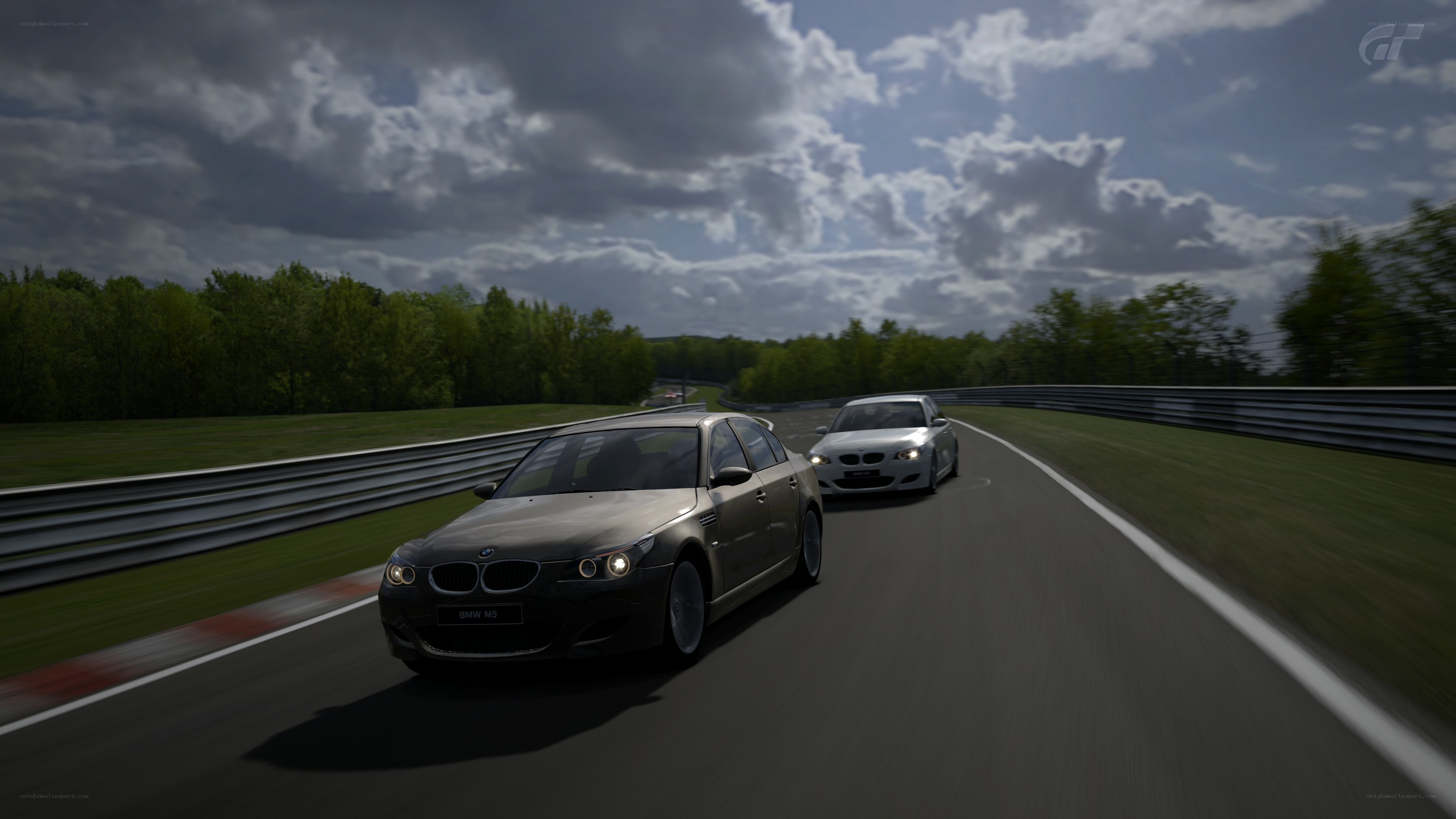 BMW M5 on a racetrack