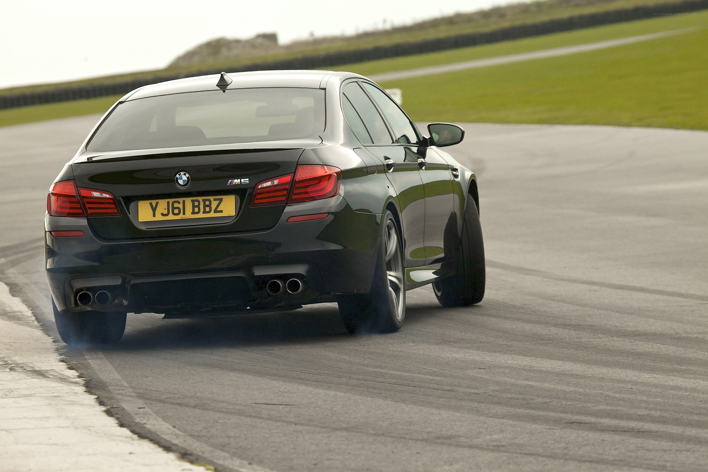 BMW M5 on a racetrack