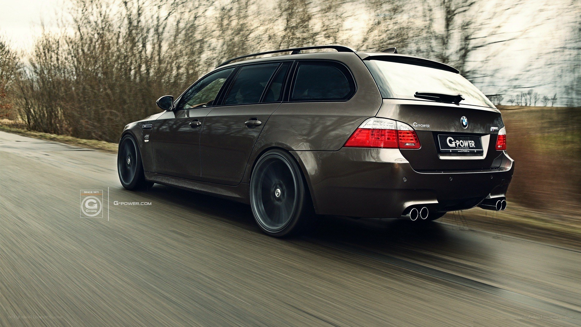 BMW M5 station wagon in motion