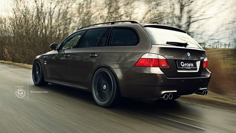 BMW M5 station wagon in motion