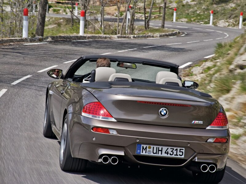 BMW M6 convertible on a winding road