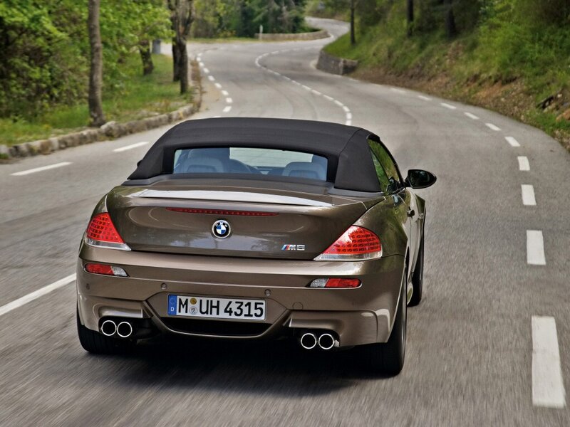 BMW M6 convertible on a winding road