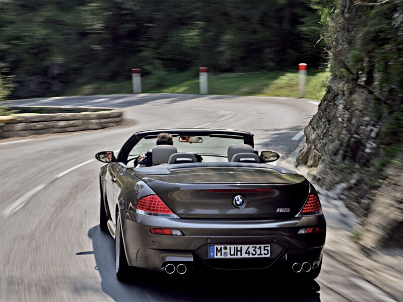 BMW M6 convertible on winding road