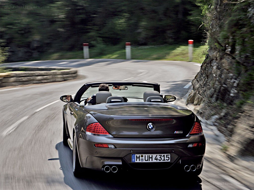 BMW M6 convertible on winding road