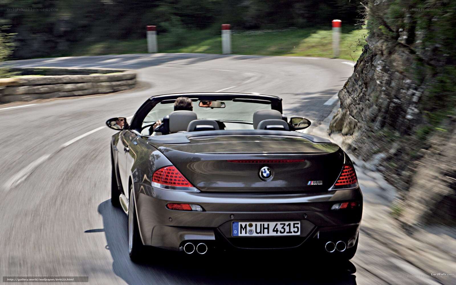 BMW M6 convertible on winding road