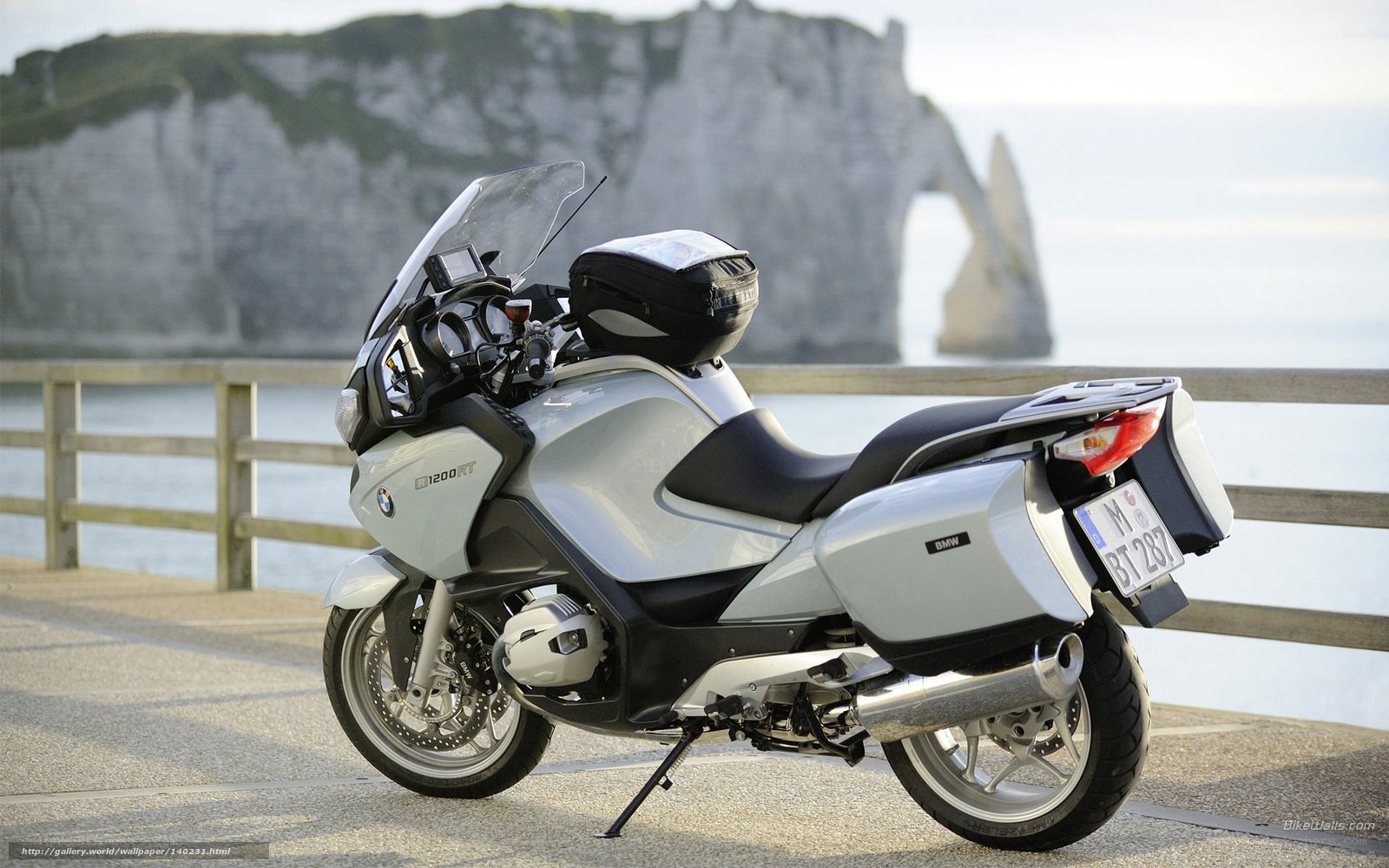 BMW motorcycle at coastal cliff