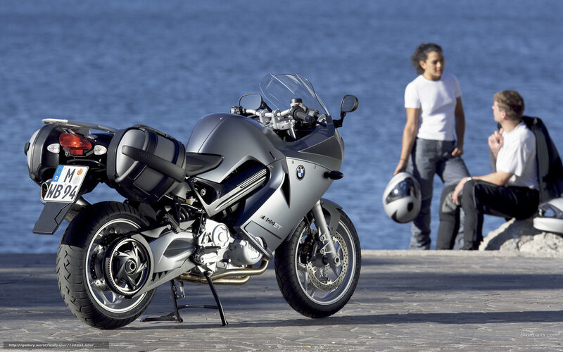 BMW motorcycle by the sea