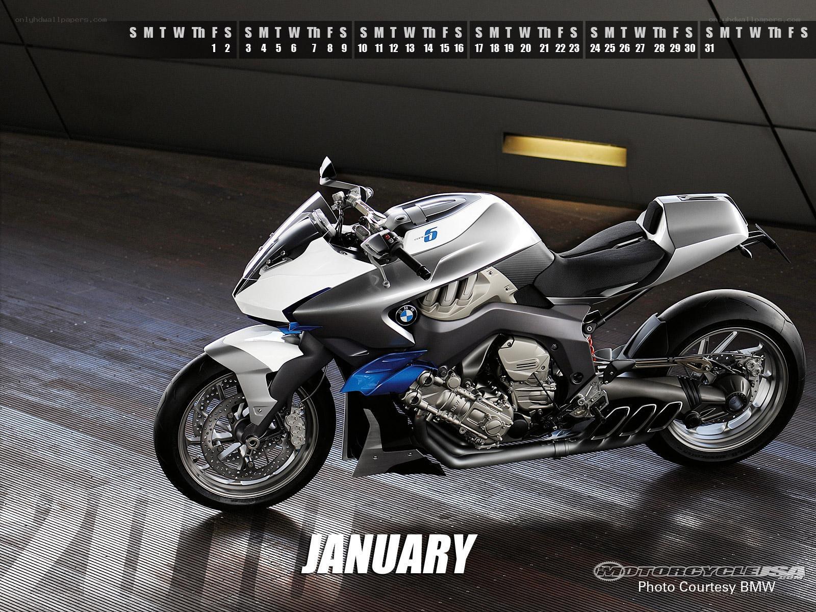 BMW motorcycle calendar page
