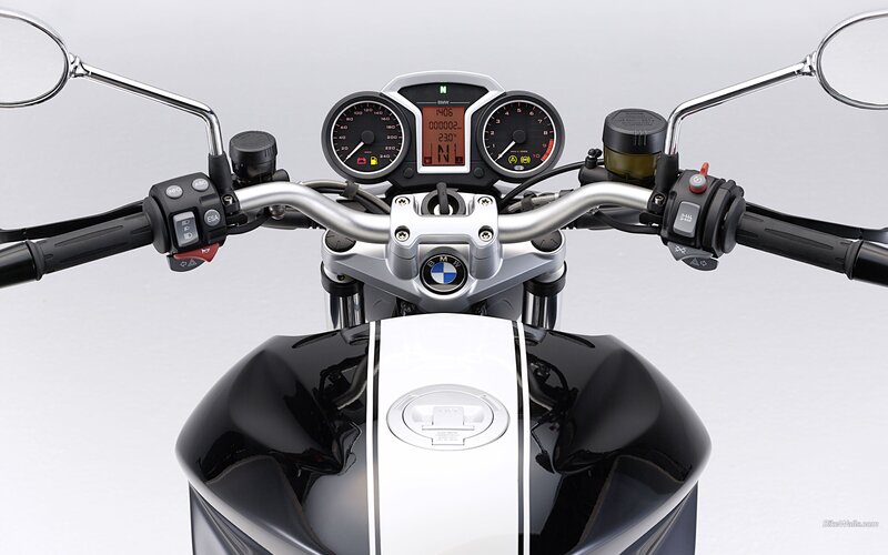 BMW motorcycle dashboard view