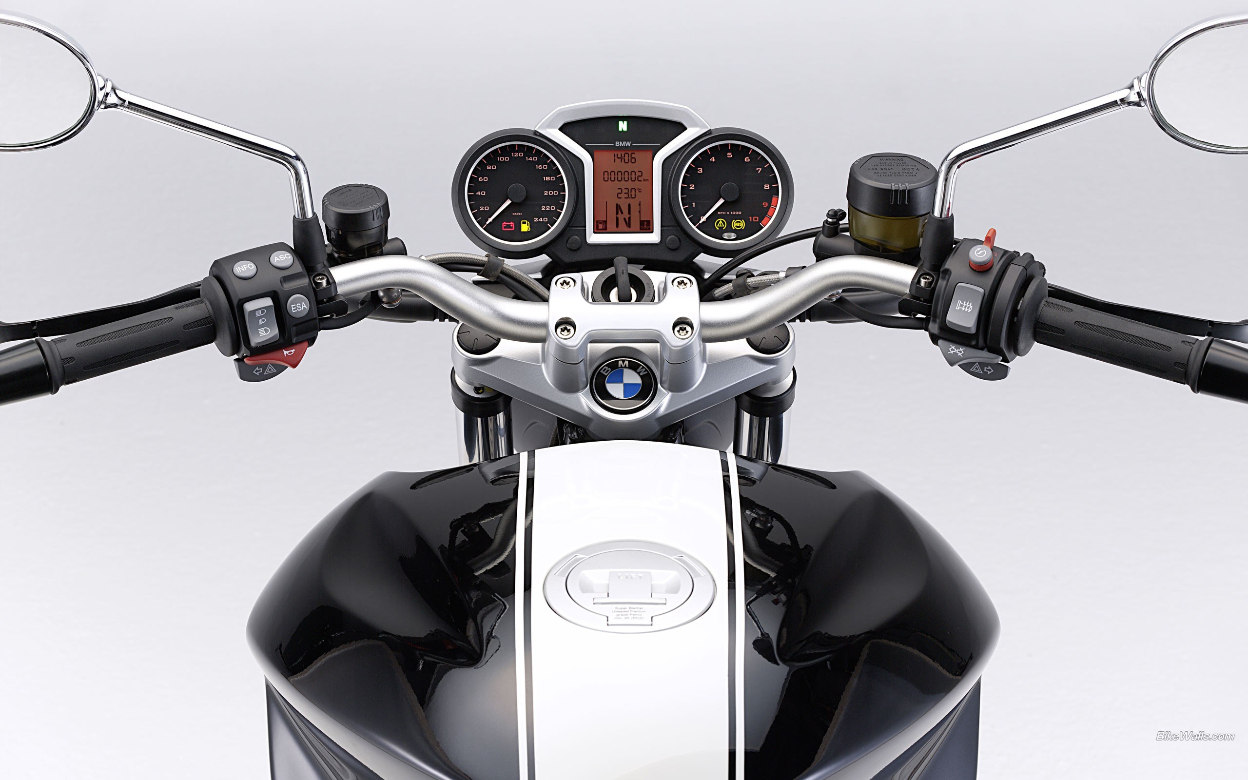 BMW motorcycle dashboard view