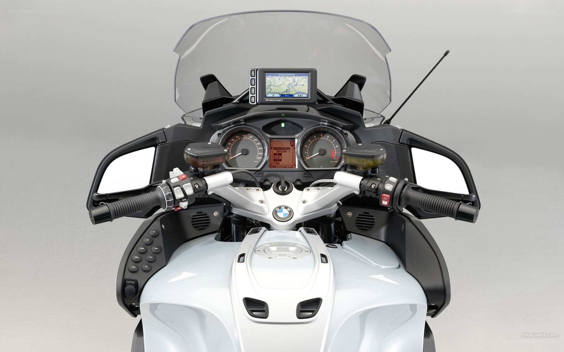 BMW motorcycle dashboard view