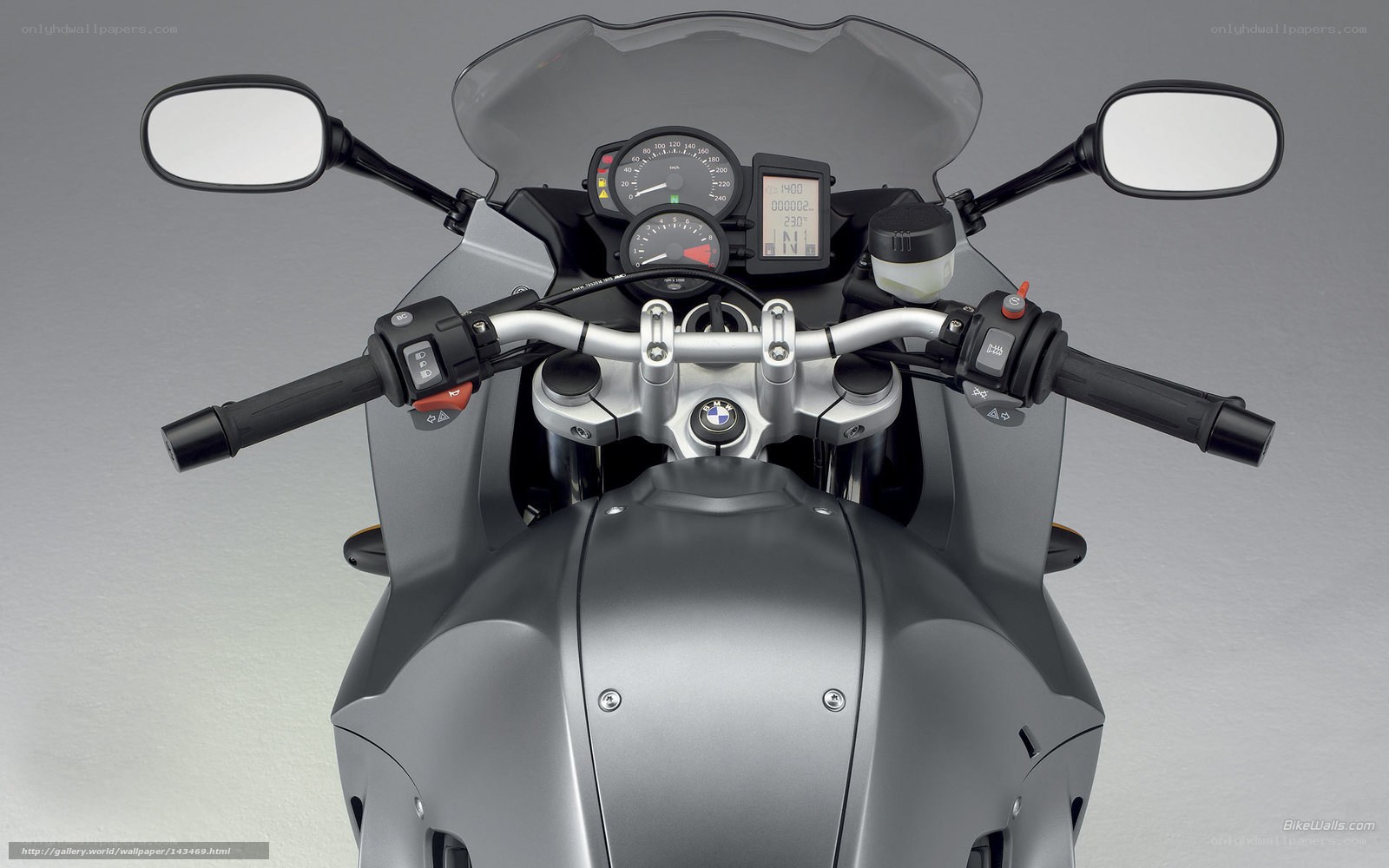 BMW motorcycle dashboard view