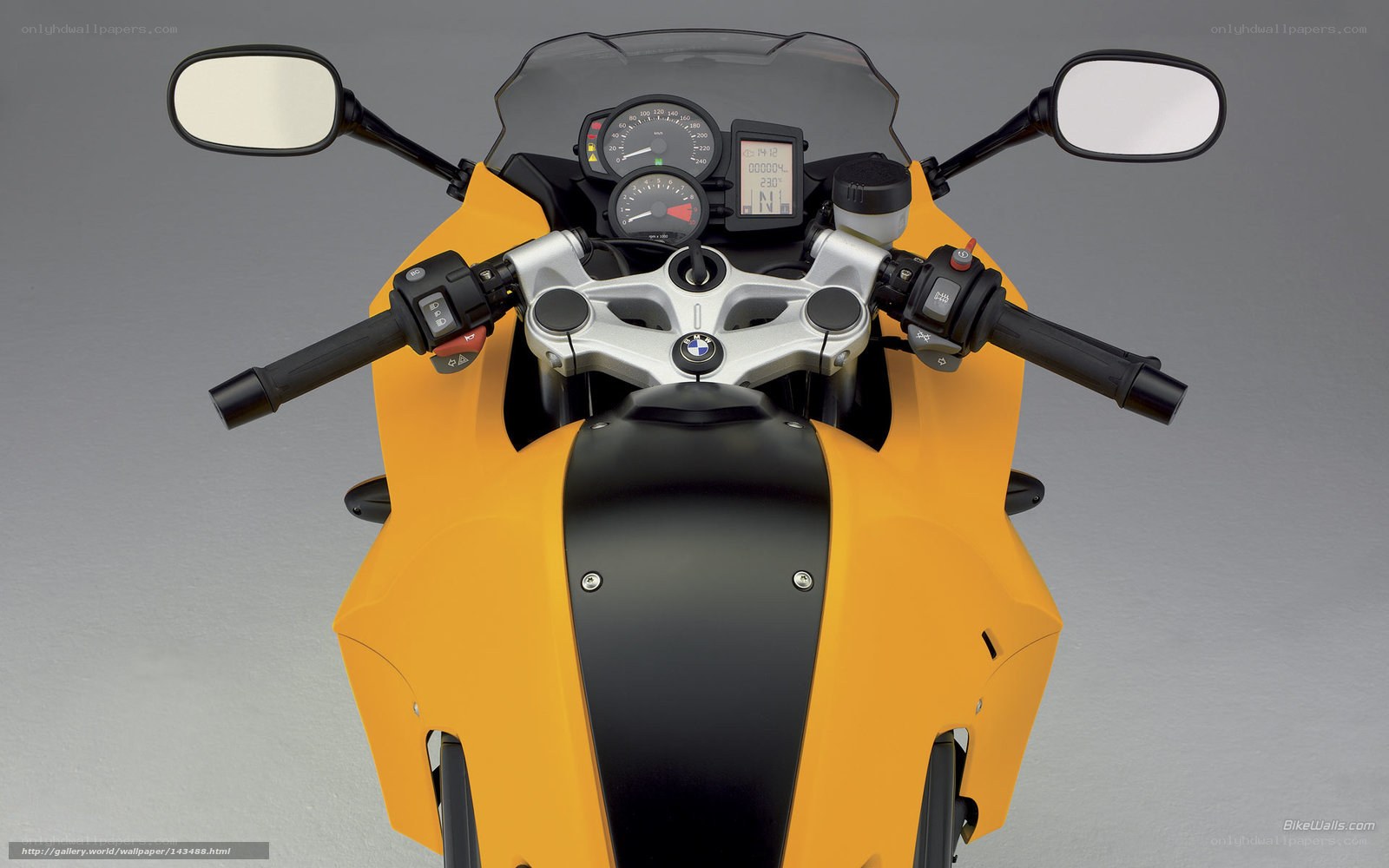 BMW motorcycle dashboard view