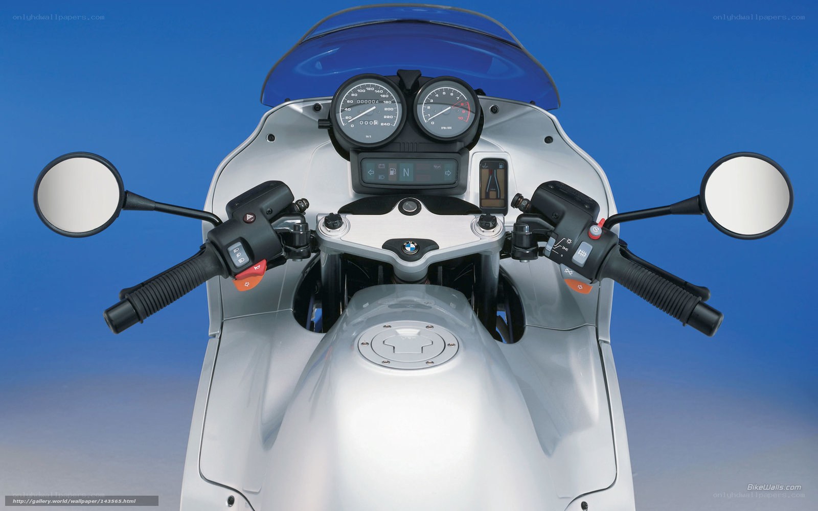 BMW motorcycle dashboard view