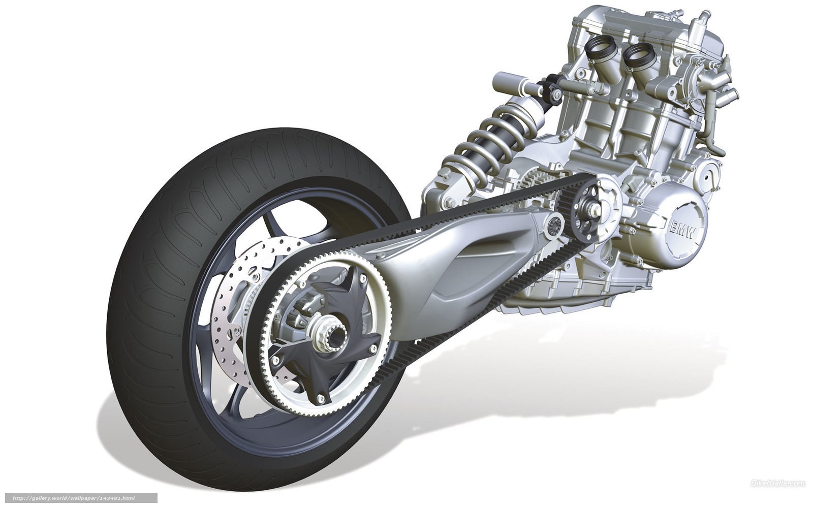 BMW motorcycle engine and wheel