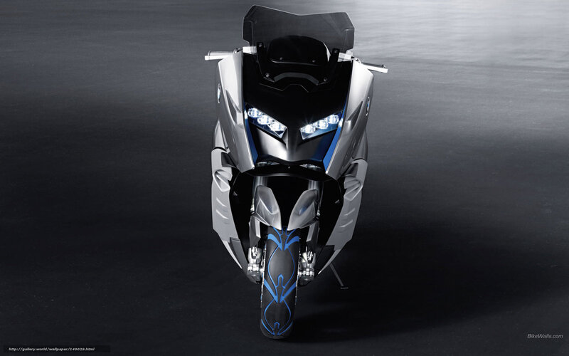 BMW Motorcycle Front View — Black, Dramatic