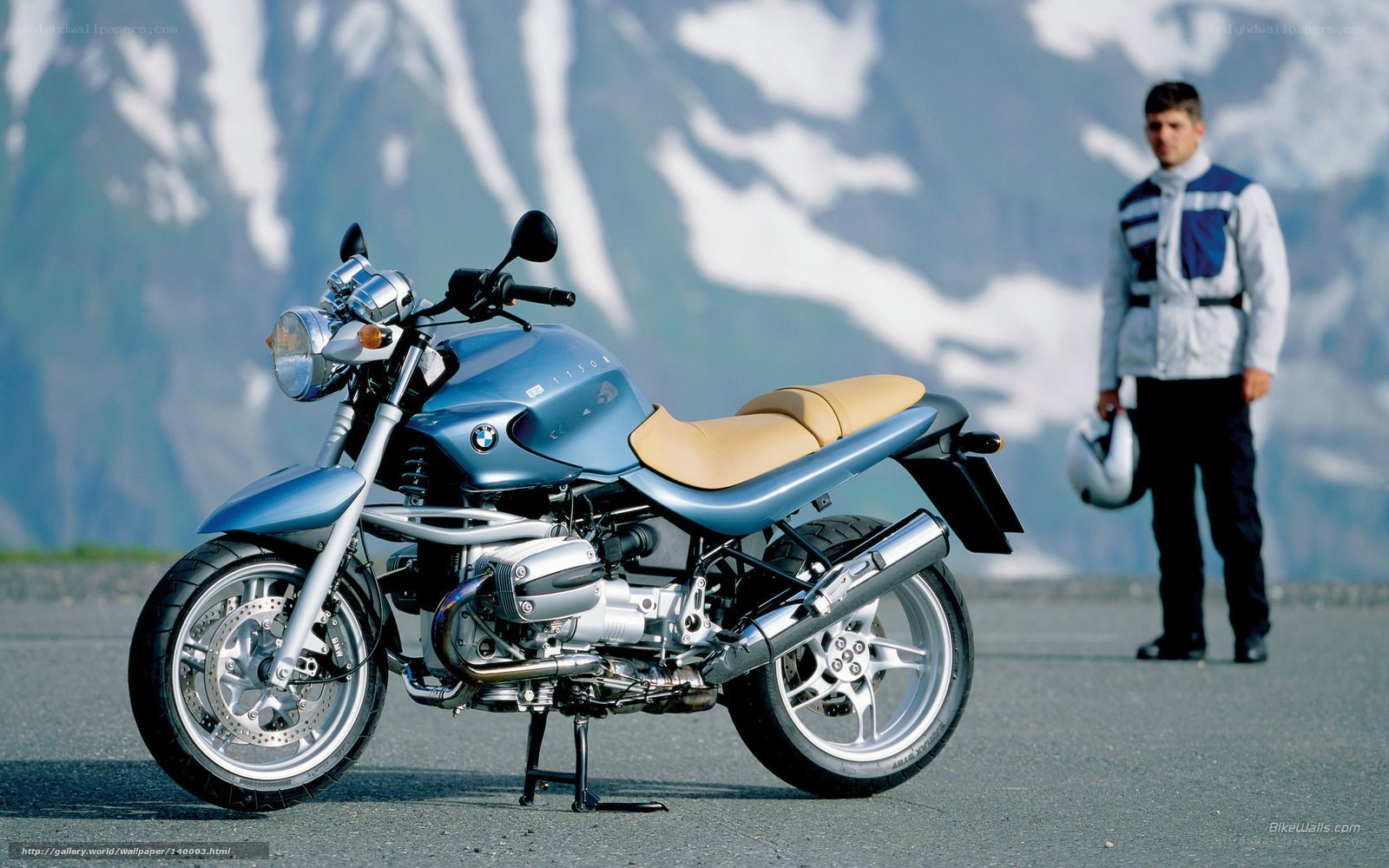 BMW motorcycle in mountain setting