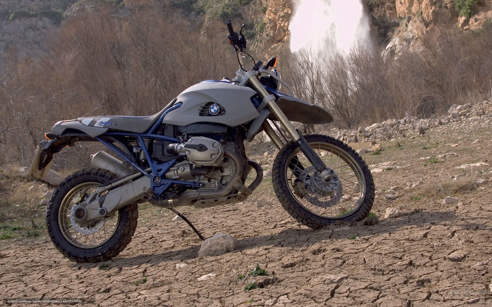 BMW motorcycle in rugged terrain