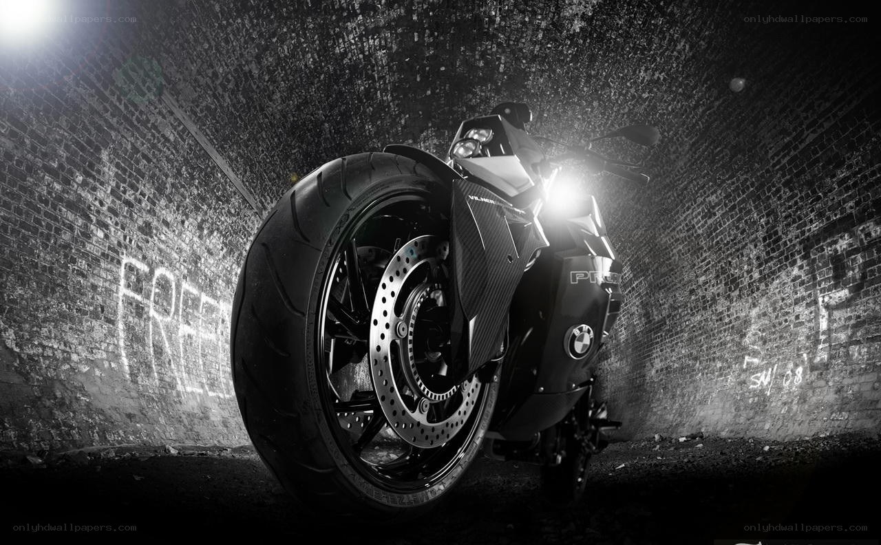 BMW motorcycle in tunnel