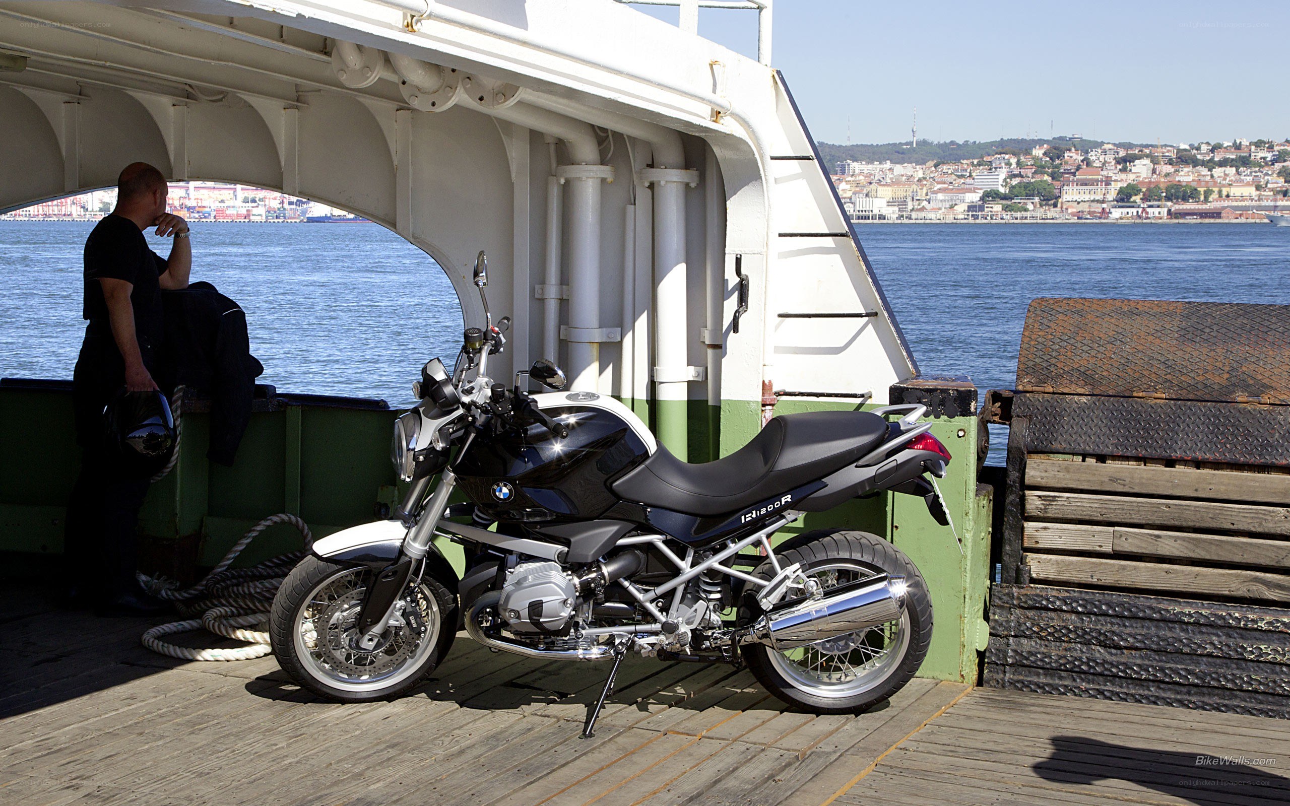 BMW motorcycle on a ferry