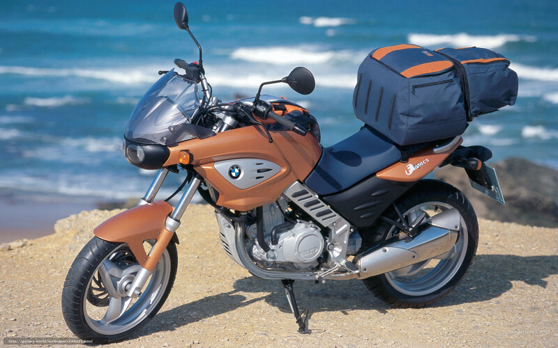 BMW motorcycle on beach