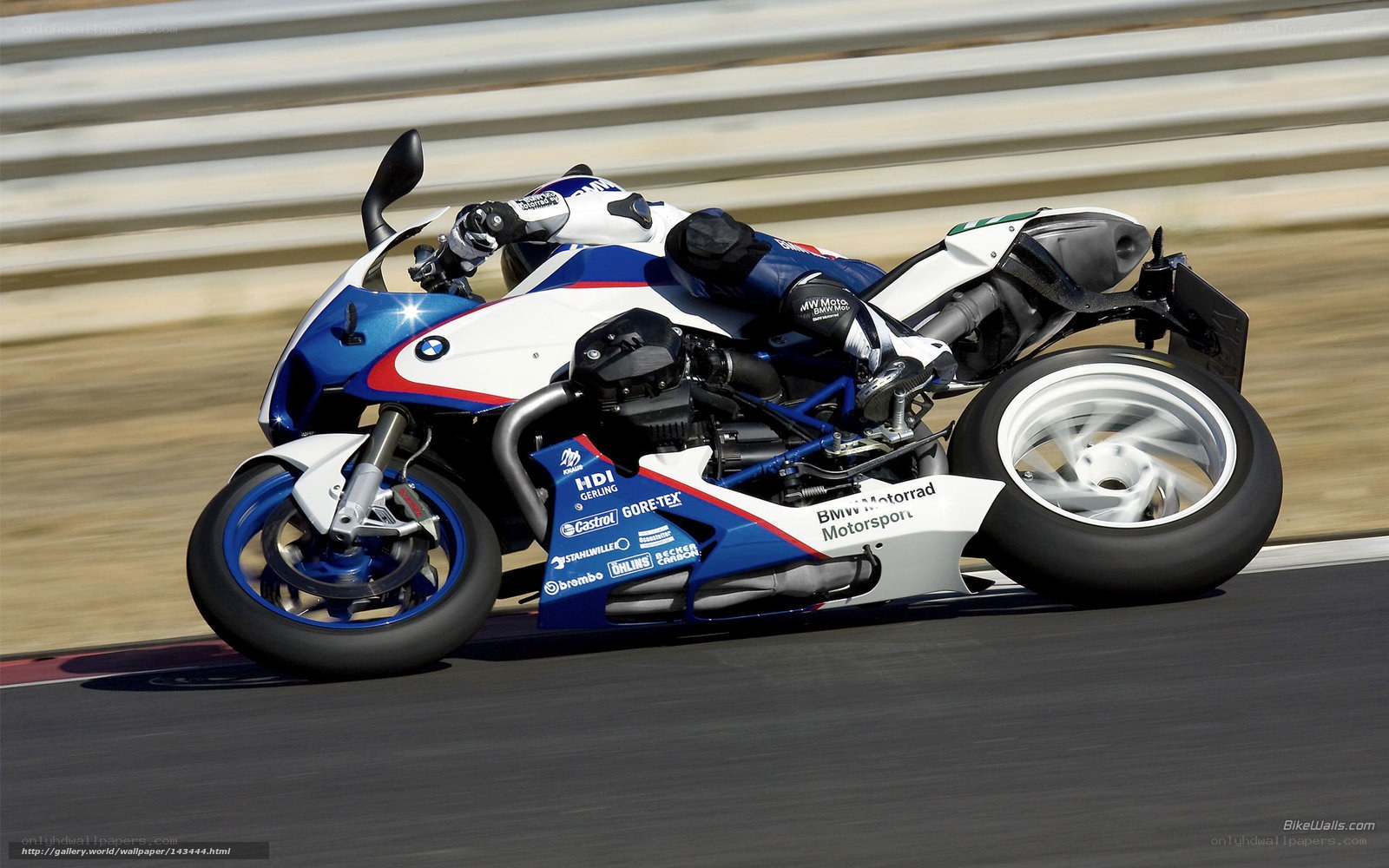 BMW motorcycle on racetrack