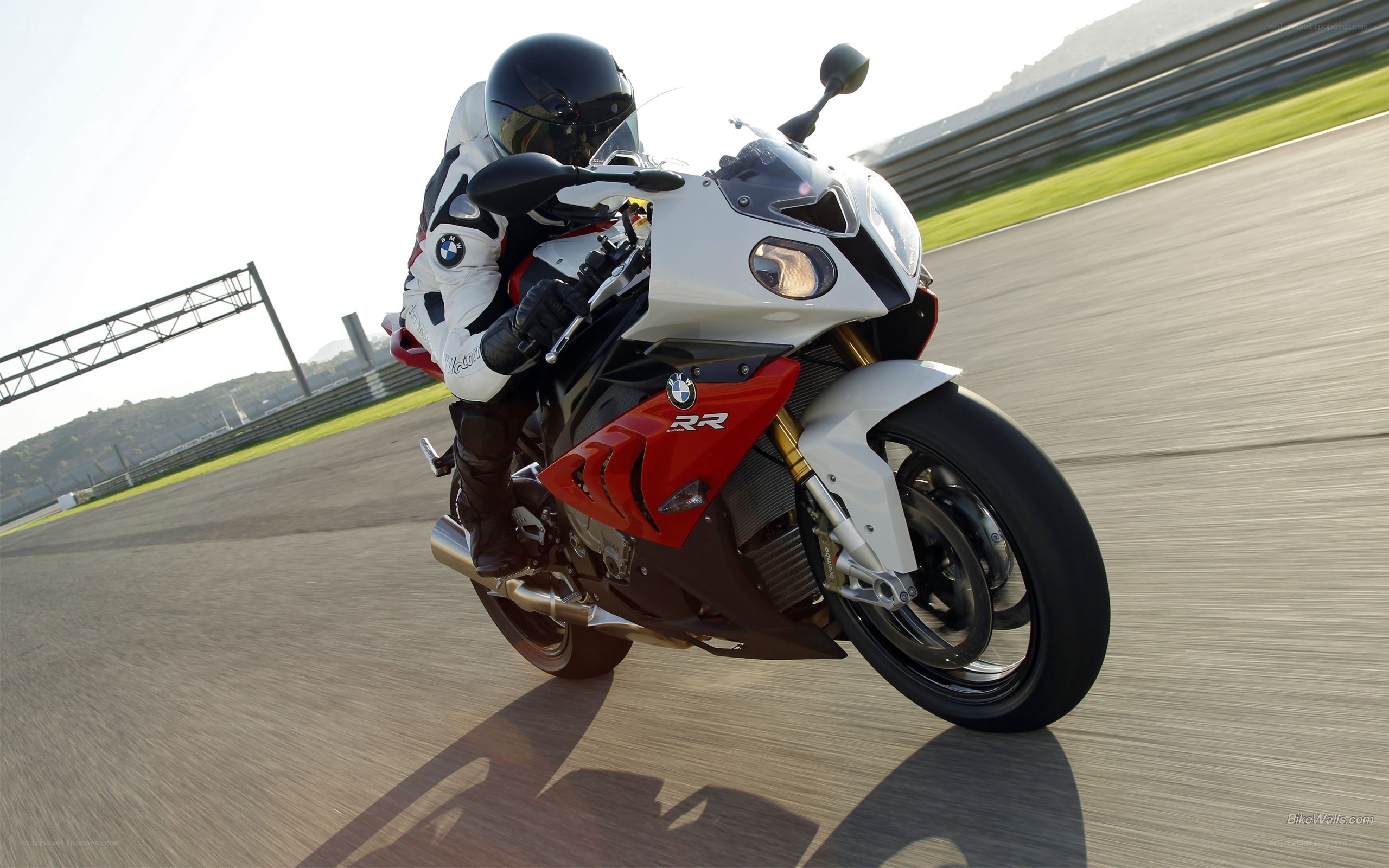 BMW motorcycle on racetrack
