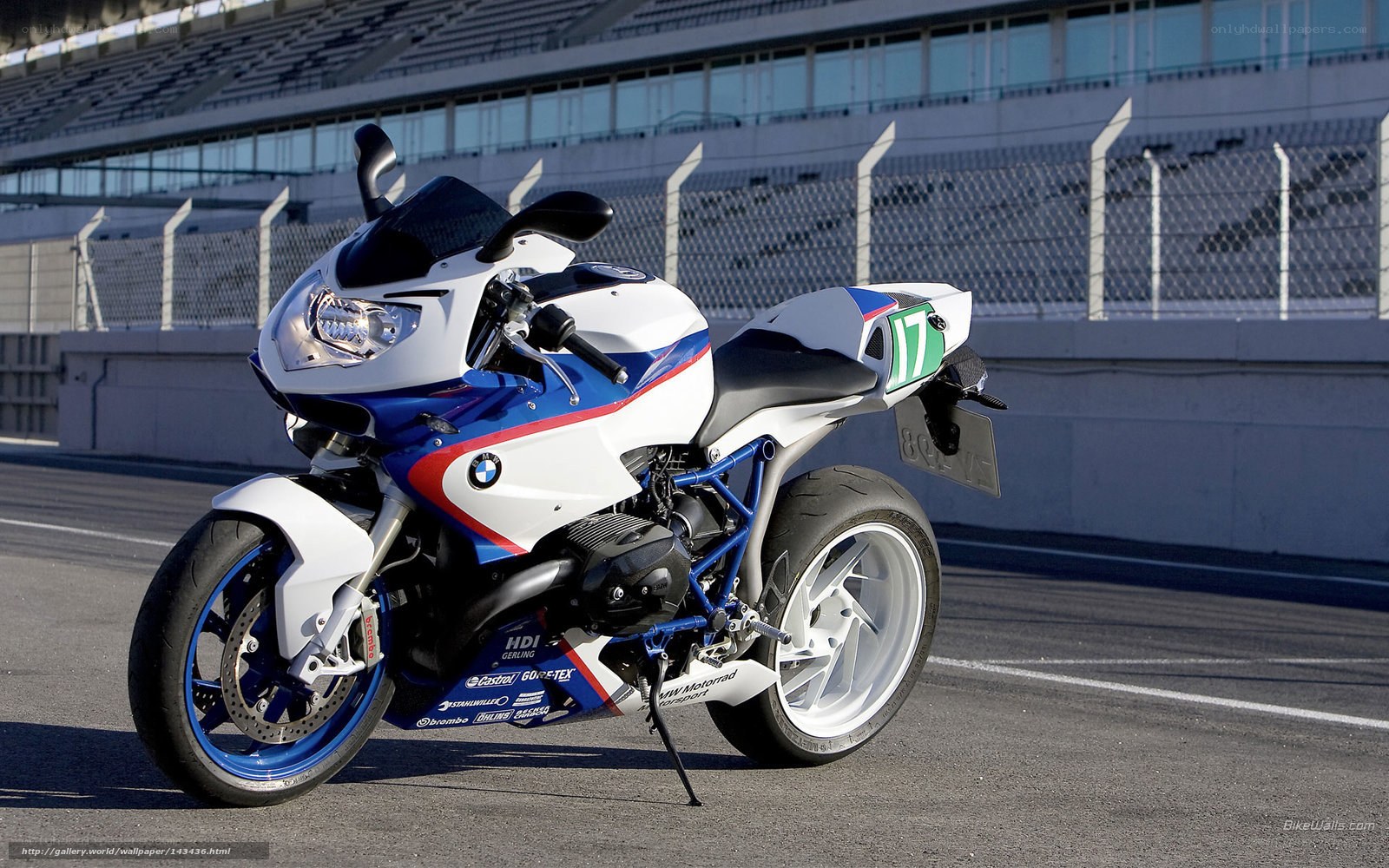 BMW motorcycle on racetrack