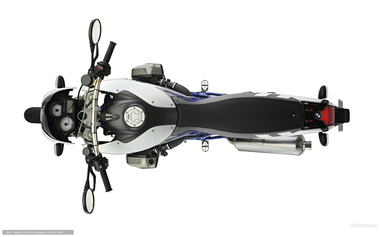 BMW motorcycle top view