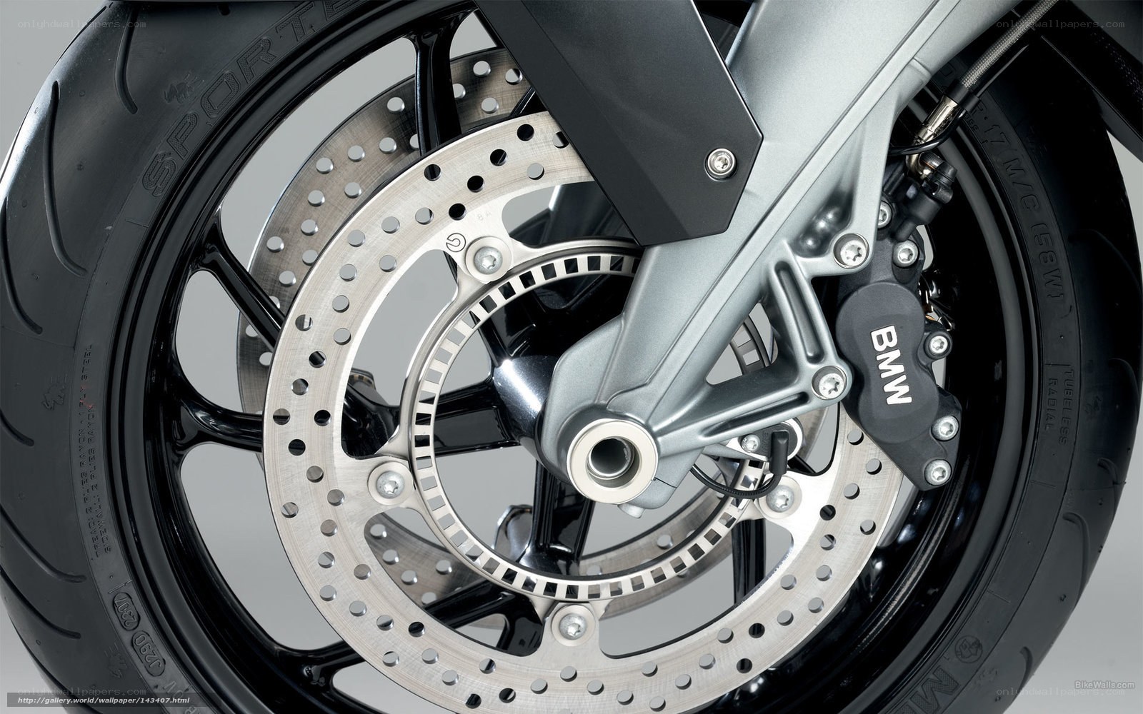 BMW motorcycle wheel close-up