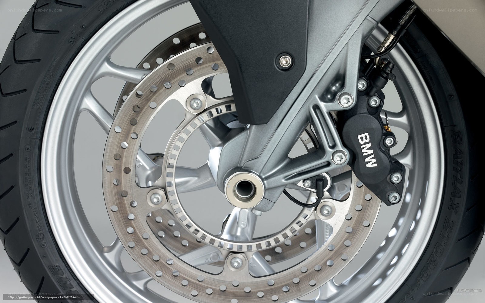 BMW motorcycle wheel close-up