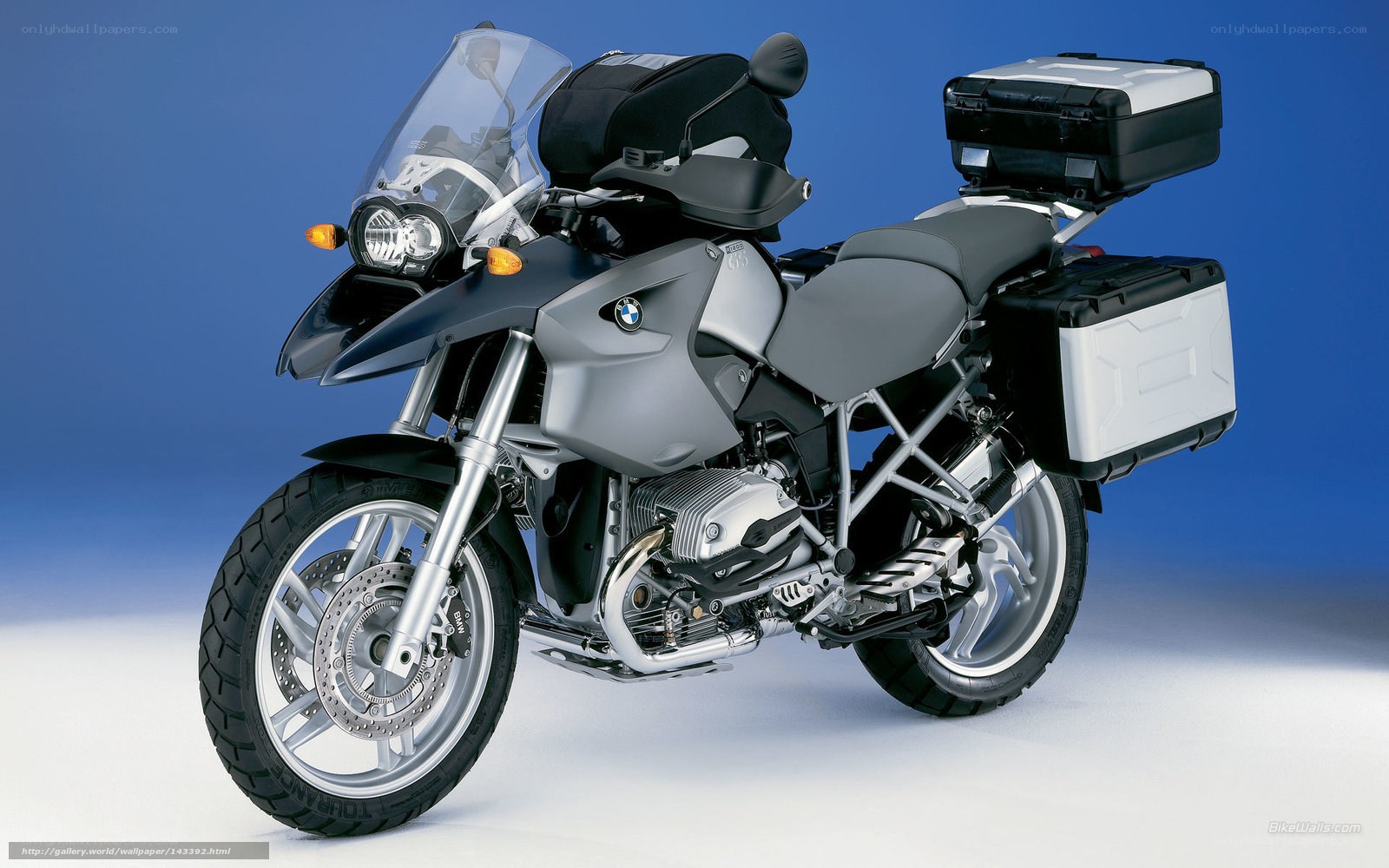 BMW motorcycle with luggage