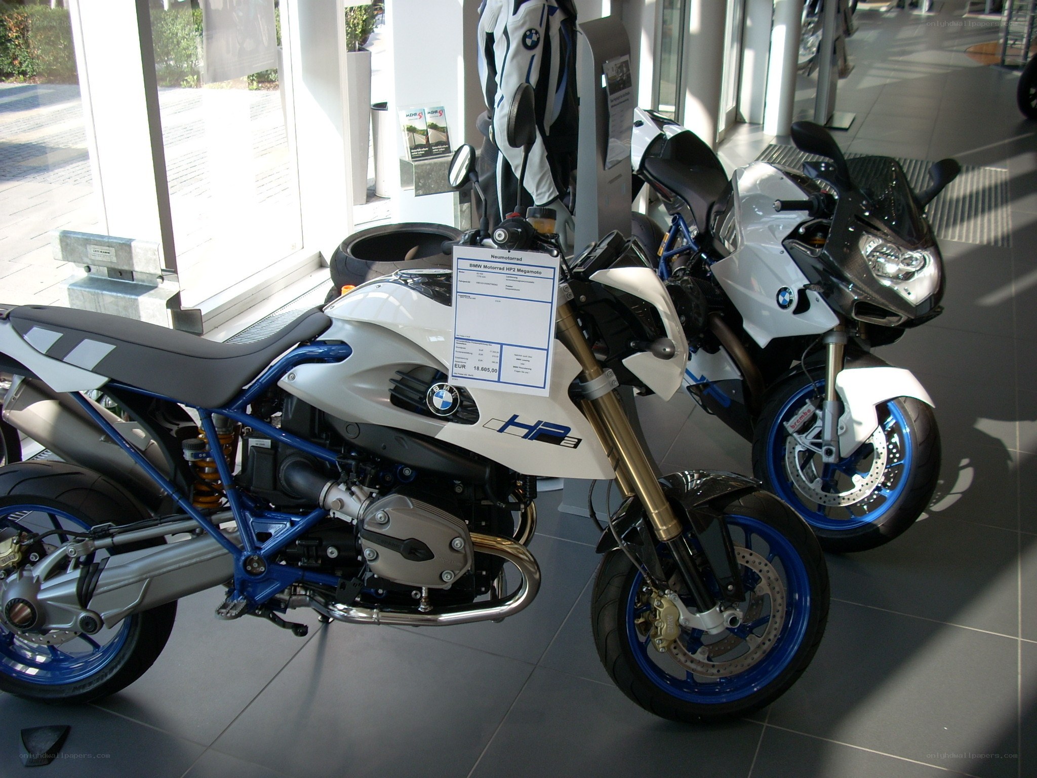 BMW motorcycles on display
