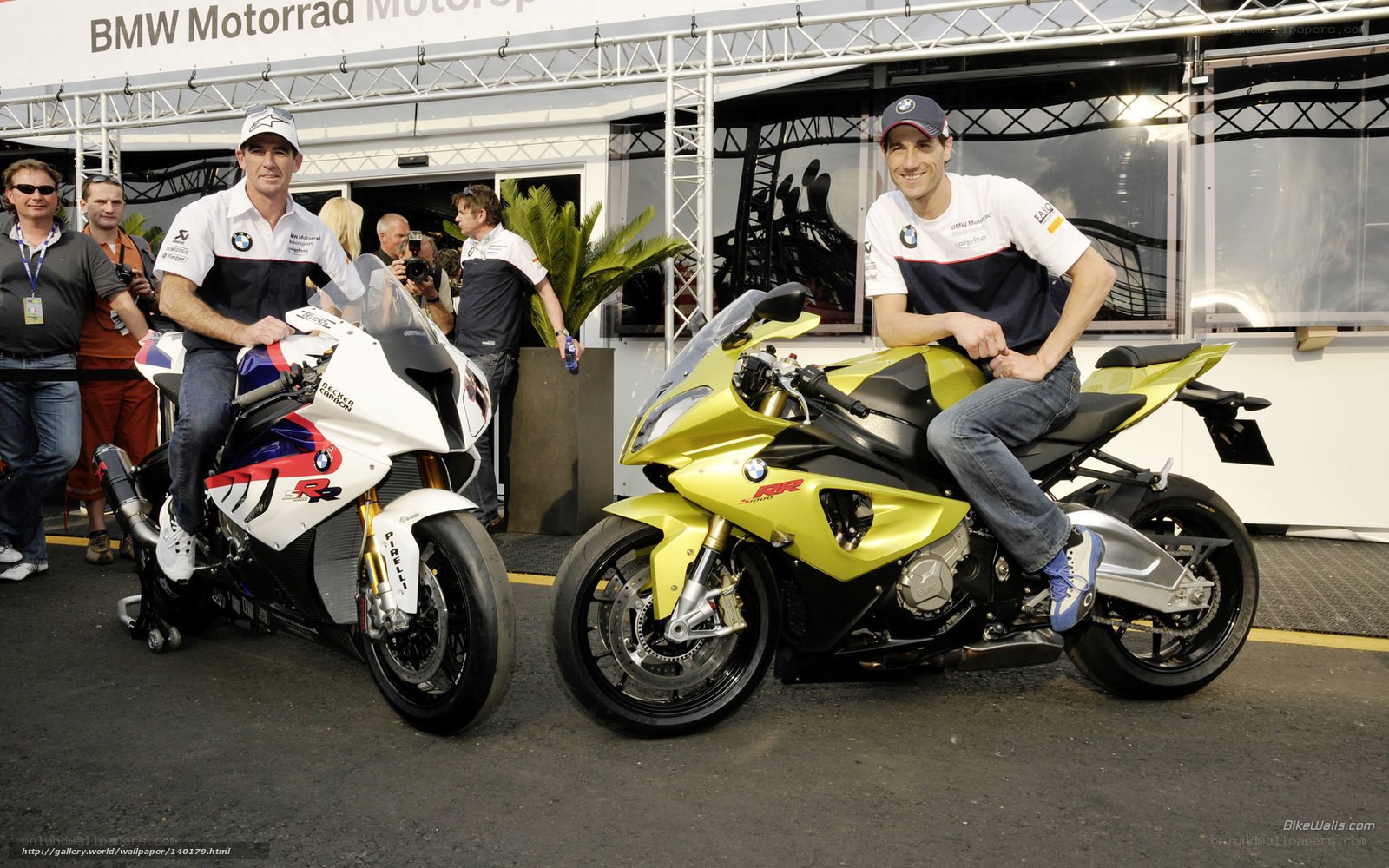 BMW Motorrad riders with motorcycles