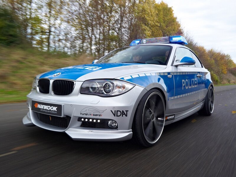 BMW police car in motion