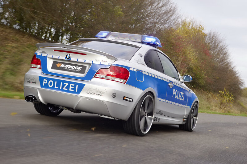 BMW police car in motion