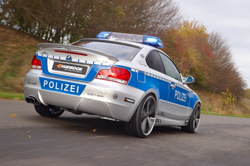 BMW police car in motion