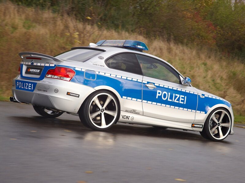 BMW police car in motion