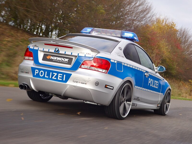 BMW police car in motion